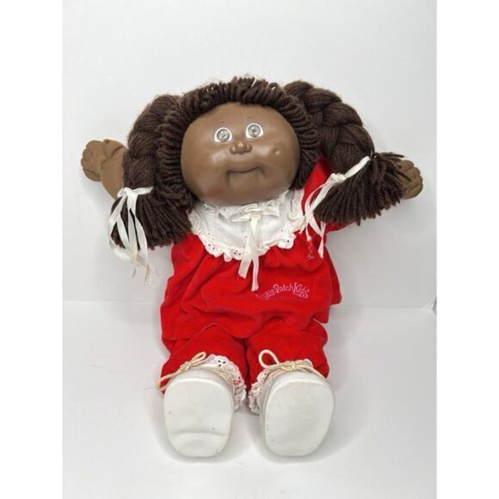 Vintage African American Cabbage Patch Kid Girl Doll CPK Clothing Shoes